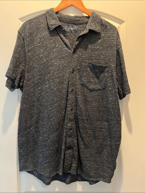 Lucky Brand Men's Short-Sleeve Button-Down Shirt in Charcoal Heather